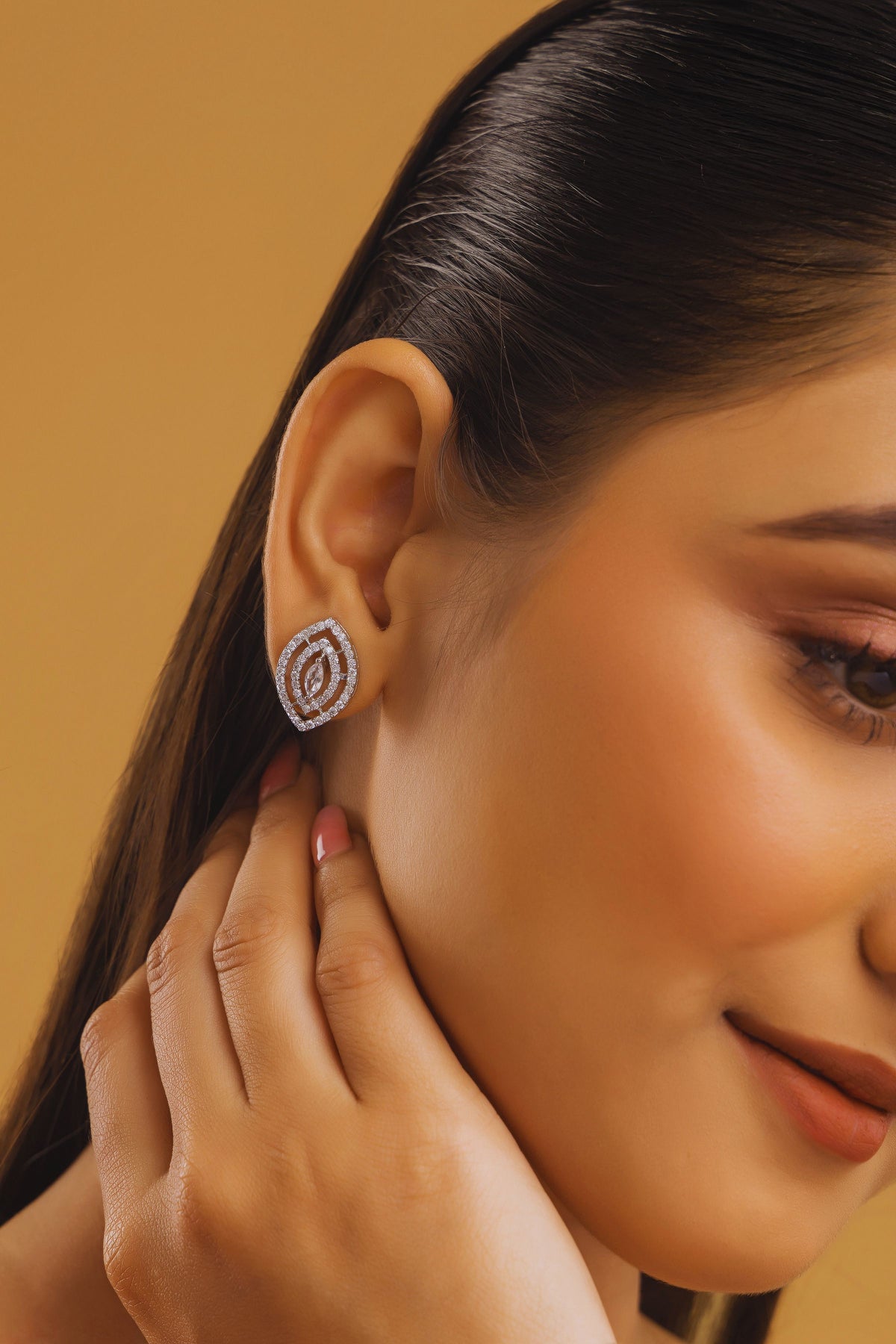 American Diamond Stud Earrings | Luxury CZ Designer Earrings