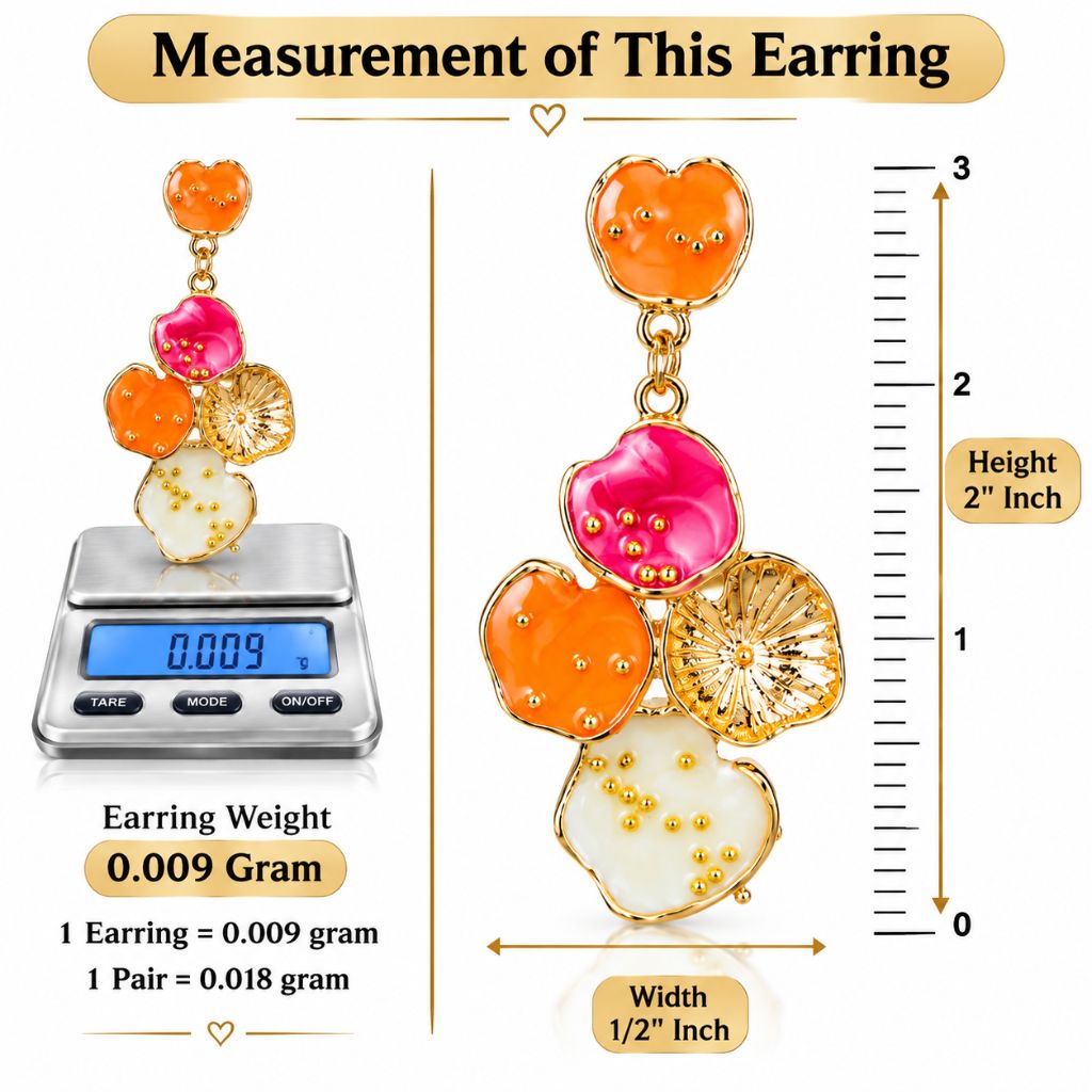 Anti-Tarnish Multi-Color Floral Dangler Earrings for Women & Girls | Trendy Statement Earrings | Tito's Fashion House