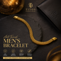 Gold men's bracelet with TITOS branding on a dark surface