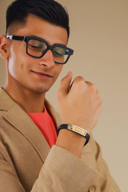 Anti-Tarnish Black & Gold Stainless Steel Men's Chain Bracelet | Premium Fashion Bracelet