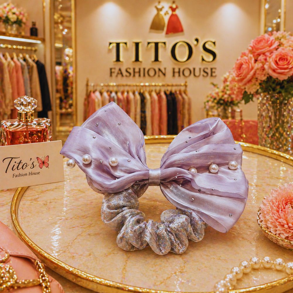 Elegant Bow Hair Clip Combo – 3 Pcs Set | Stylish Scrunchie Hair Accessories