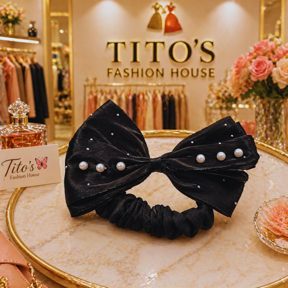 Elegant Bow Hair Clip Combo – 3 Pcs Set | Stylish Scrunchie Hair Accessories