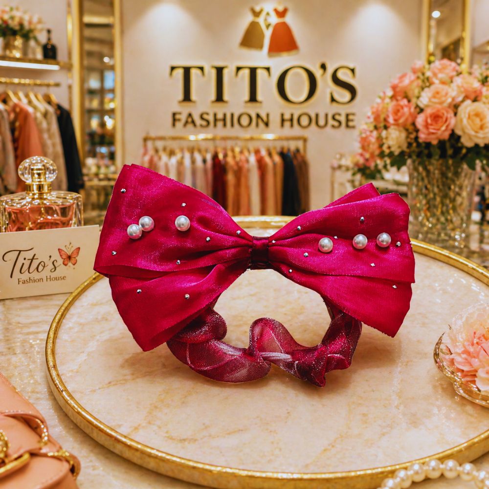 Elegant Bow Hair Clip Combo – 3 Pcs Set | Stylish Scrunchie Hair Accessories