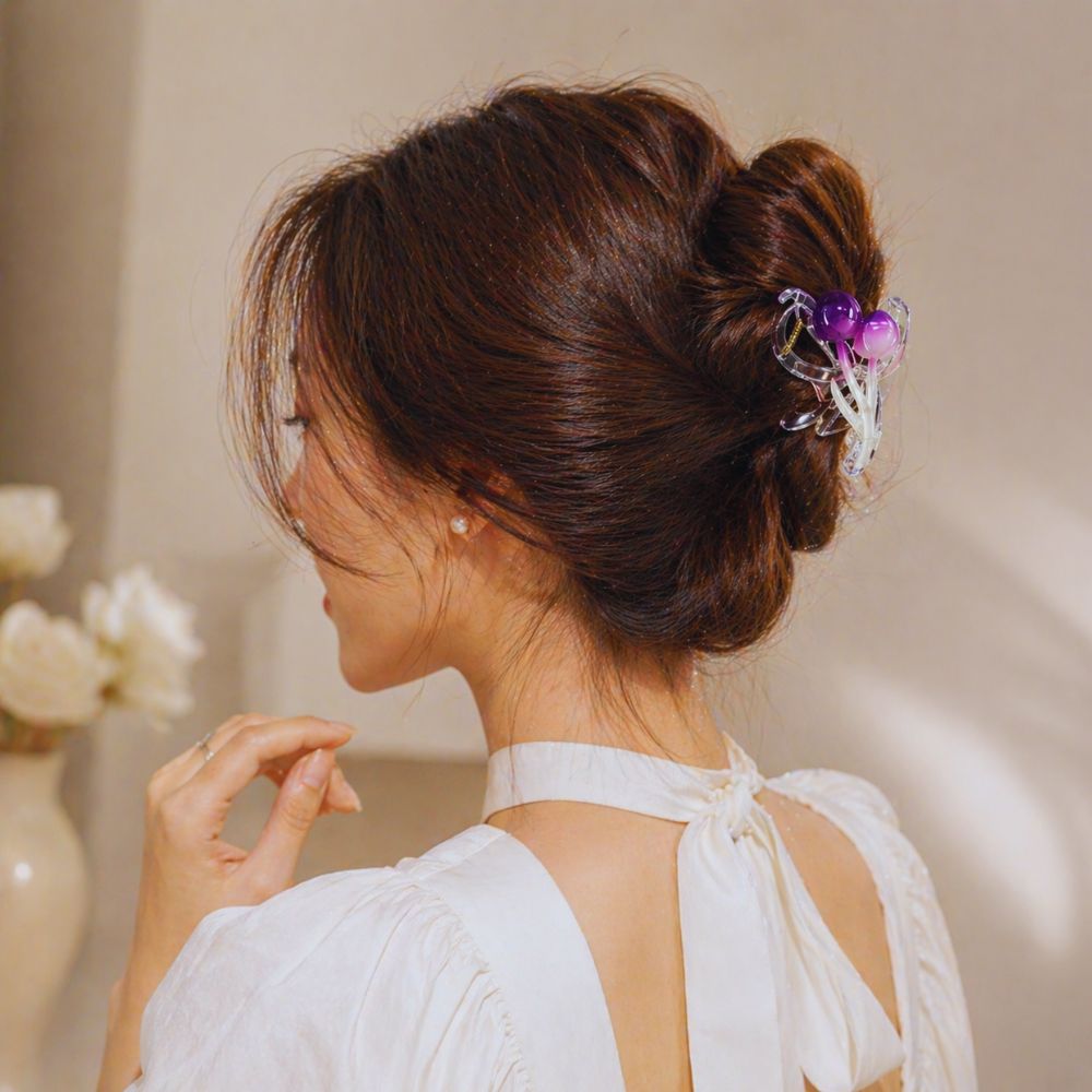 Elegant Tulip Design Hair Claw Clip – Purple Gradient