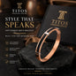 Rose gold bracelet with black interior on a dark surface, branded as TITOS Fashion House.