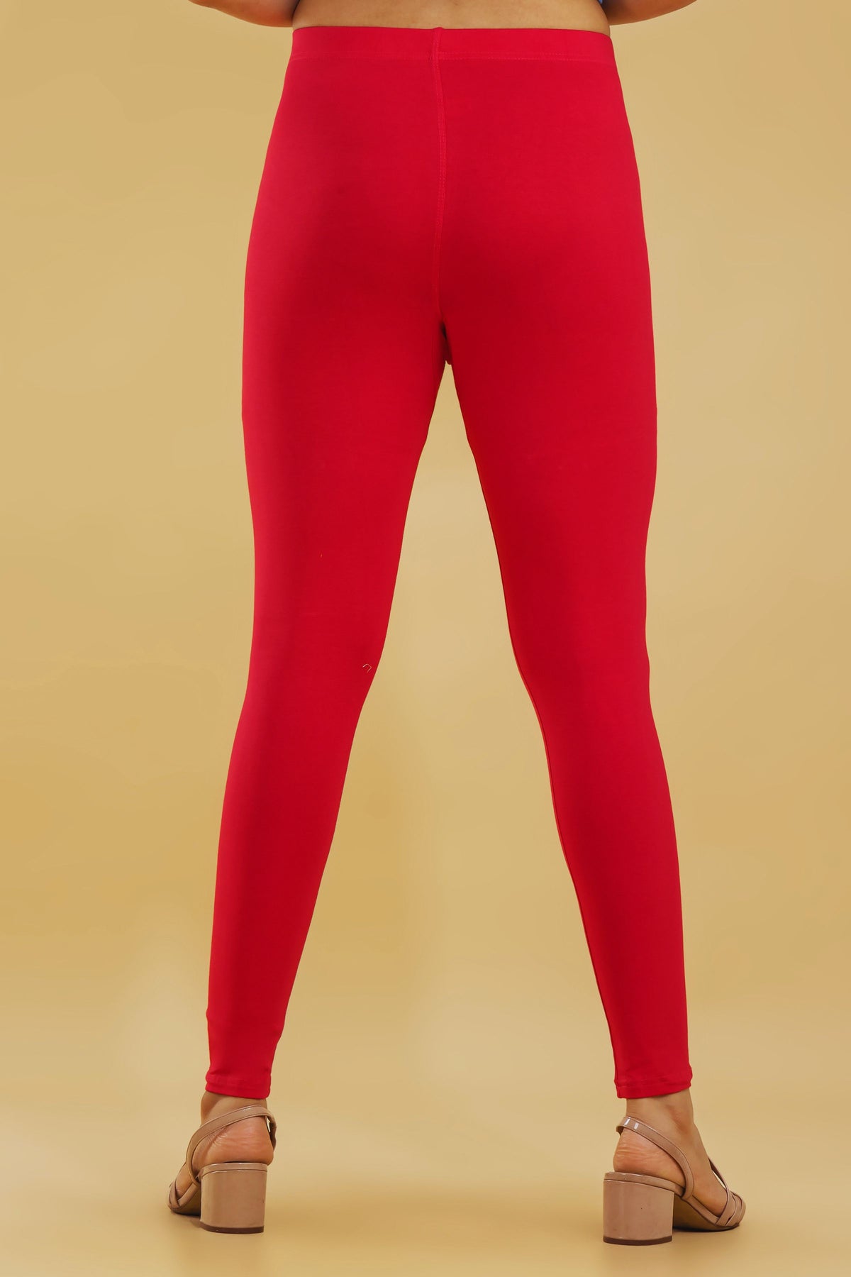 Premium Cotton Stretch Leggings – Cherry Red