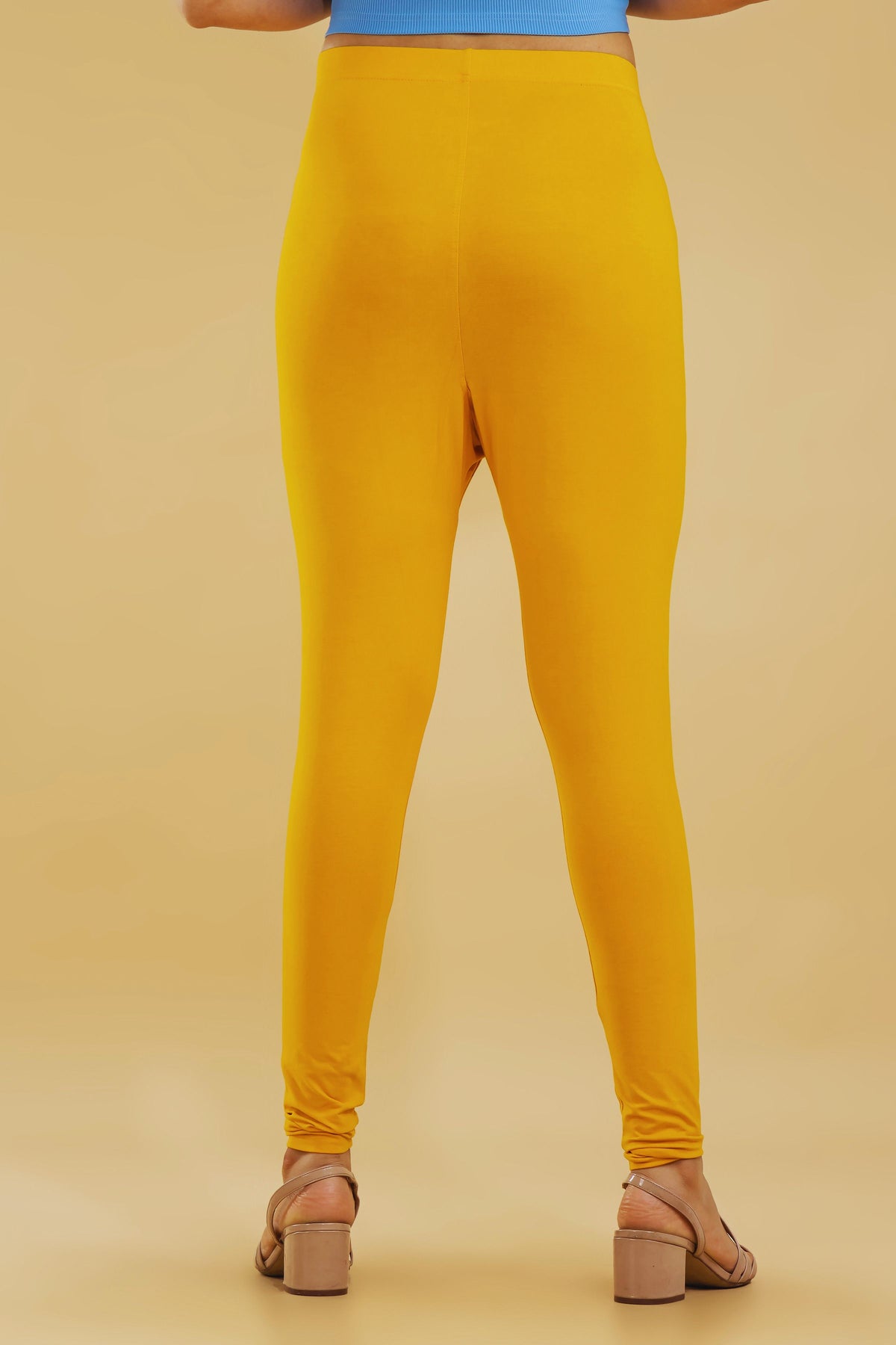 Premium Cotton Stretch Leggings – Mustard Yellow