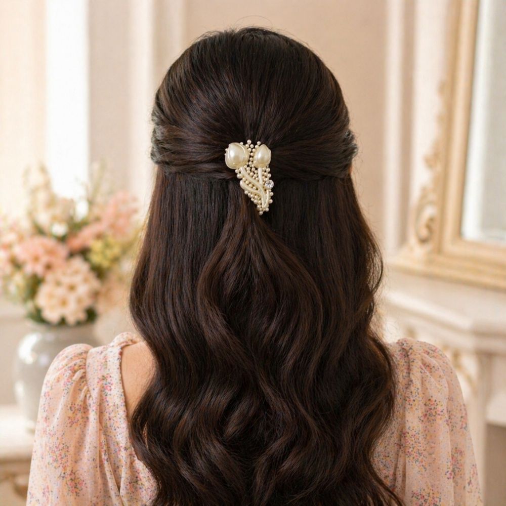 Premium Pearl Designer Hair Clip for Women & Girls