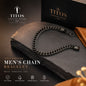 Titos Fashion House Anti-Tarnish Men's Chain Bracelet | Premium Black Stainless Steel Bracelet for Men