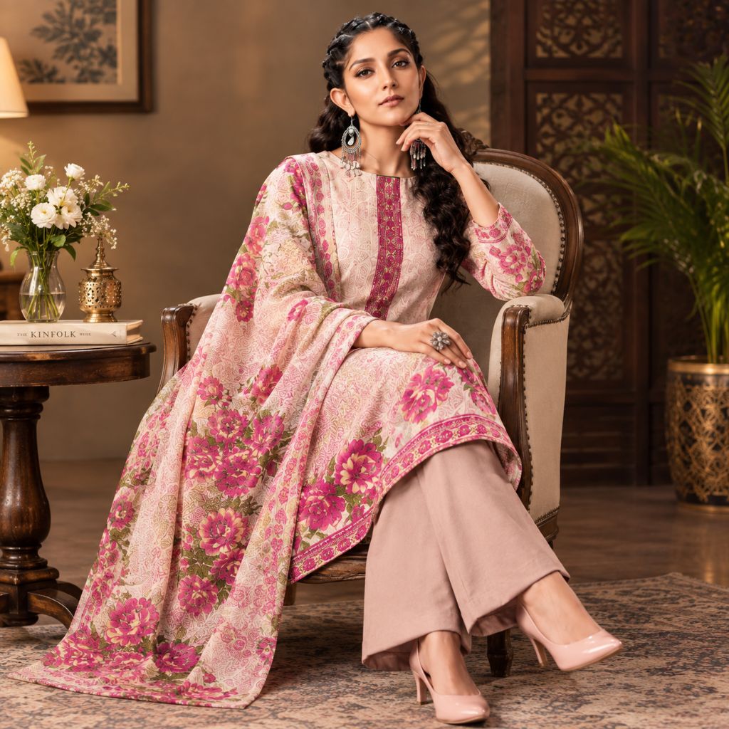 Unstitched Salwar Suit Cotton | Floral Printed 3 Piece Suit Material | Indian Ethnic Dress Material | Cotton Salwar Kameez Fabric | Women’s Suit