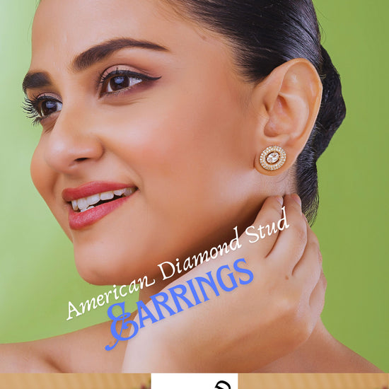 ElegantAmericanDiamondStudEarrings–RoseGoldFinishTito'sFashionHouse