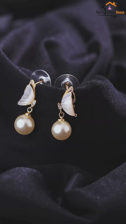 Elegant Pearl Drop Anti-Tarnish Earrings for Women & Girls | Tito's Fashion House