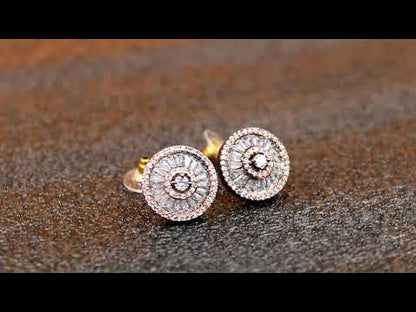 Elegant American Diamond Stud Earrings – Black Rose Polish | Premium Designer Daily Wear