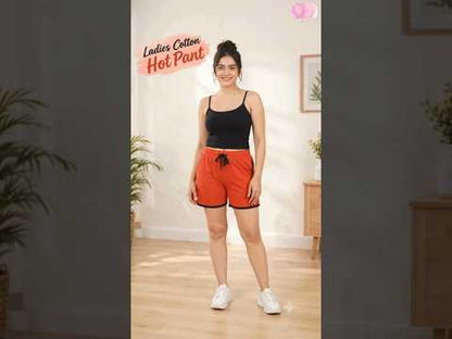 Cotton Hot Pants for Women – Comfortable Ladies Cotton Shorts with Adjustable Drawstring & Pocket