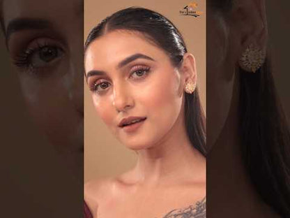 American Diamond Stud Gold Plated Earrings for Women | Elegant Party Wear