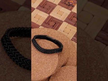 Anti-Tarnish Men's Chain Bracelet | Premium Black Braided Bracelet for Men | Tito's Fashion House