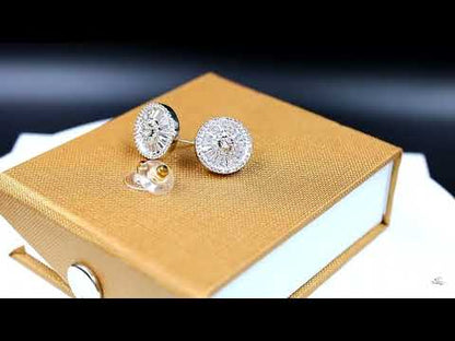 Titos Fashion House Radiant Halo American Diamond Stud Earrings for Women