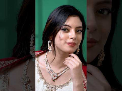 American Diamond Necklace & Earrings Set for Women | Elegant Floral CZ Jewellery Set