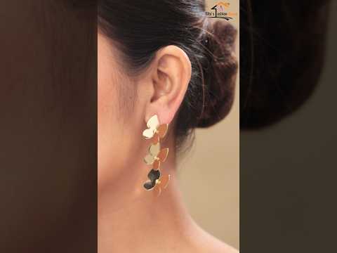 Anti-Tarnish Floral Drop Earrings for Women & Girls | Lightweight Gold Earrings | Tito's Fashion House