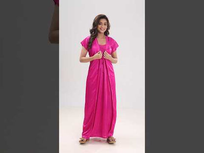 Premium Satin 2 Piece Nighty Set – Elegant Soft Sleepwear for Women