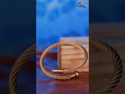 Anti-Tarnish Men’s Bracelet – Premium Gold-Tone Cable Design