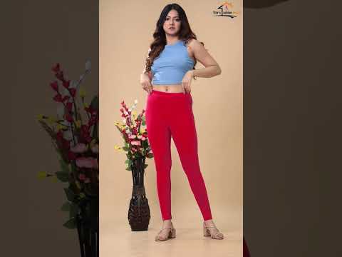 Premium Cotton Stretch Leggings – Cherry Red