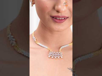 Premium American Diamond Necklace Set with Earrings
