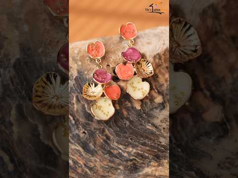Anti-Tarnish Multi-Color Floral Dangler Earrings for Women & Girls | Trendy Statement Earrings | Tito's Fashion House