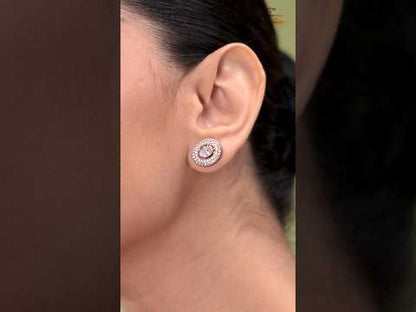 Elegant American Diamond Stud Earrings – Rose Gold Finish | Tito's Fashion House
