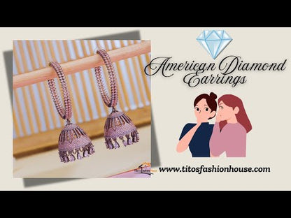 American Diamond Jhumka Hoop Earrings