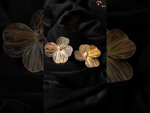 Anti-Tarnish Floral Gold Stud Earrings with Pearl for Women & Girls | Tito's Fashion House