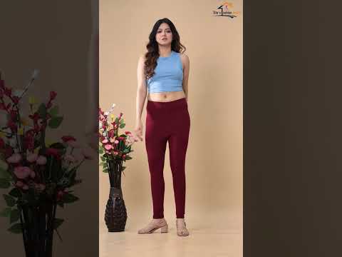 Premium Cotton Stretch Leggings – Wine Maroon