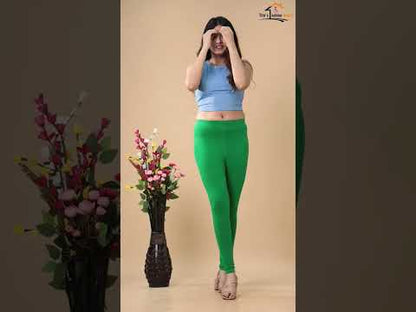 Premium Cotton Stretchable Full Length Leggings for Women – Green