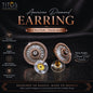 Advertisement for Tito's Fashion House American Diamond Earring with black rose finish on a dark background.