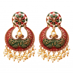 Mint Meena Circle Peacock Earrings - Six Colors Are Available