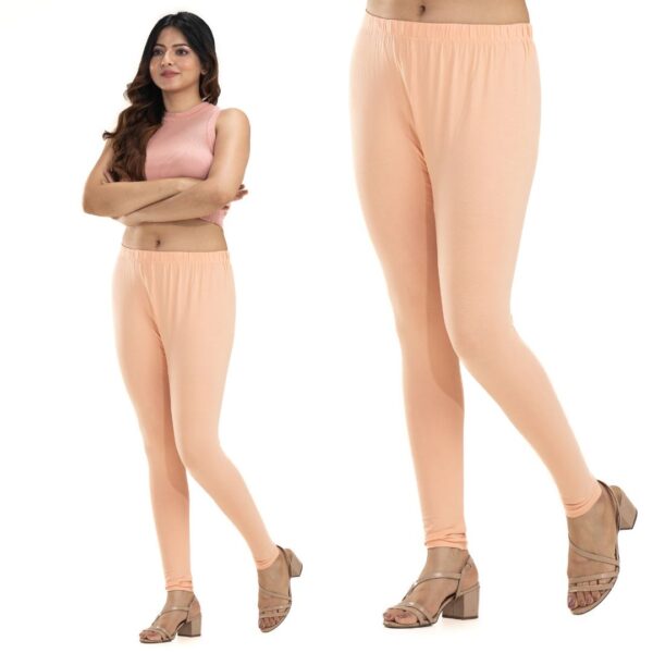 Women's Peach Cotton Stretch Leggings