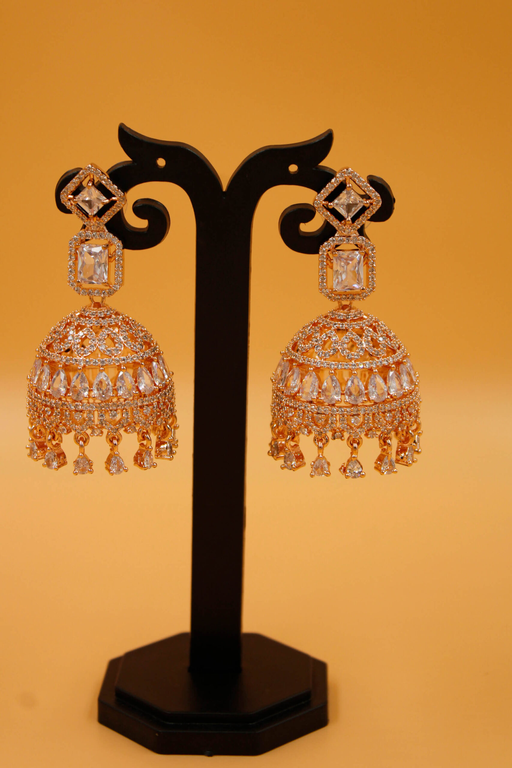Gold Plated Multicolored Jadau Earrings made using Traditional Indian   Deccan Jewelry