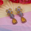 Experience the Wonderful Charm of American Diamond Jhumka Earrings for an Unparalleled Look - Mustuard