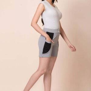 Stretchable Synthetic Ladies Shorts Ash 4