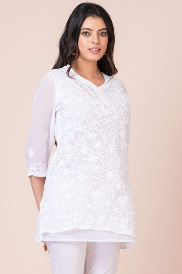 White Elegance Embroidered Tunic by Modern Muse Womens Top 3 scaled