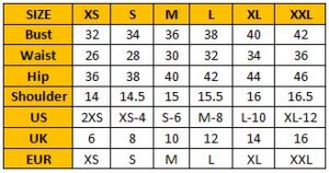 Women Size Chart