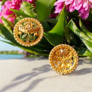 Kaan Pasha Bali Type Earrings Green 1 1