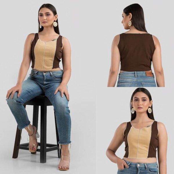 a collage of a woman sitting on a stool