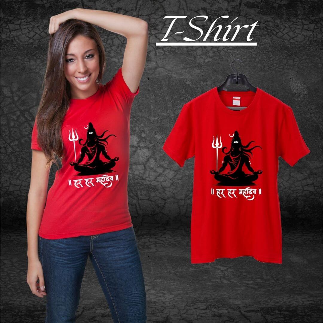 Har Har Mahadev tshirt for women