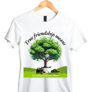 True Friendship Means Standing by Each Other White T Shirt for Women 1