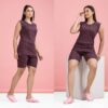 Elevate Your Sleepwear with Trendy Printed Shorts Night Suits Sets For Women - Maroon