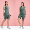 Elevate Your Sleepwear with Trendy Printed Shorts Night Suits Sets For Women - Green