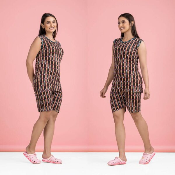 Elevate Your Sleepwear with Trendy Printed Shorts Night Suits Sets For Women and Ladies