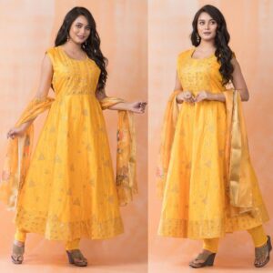 Party Wear Gowns for Women - Yellow