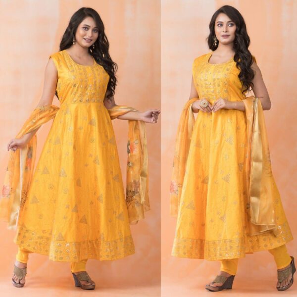 Party Wear Gowns for Women - Yellow